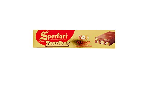 Sperlari Zanzibar Classico Torrone al Cioccolato Gianduia con Nocciole Intere Gianduja Schokolade Nougat mit ganzen Haselnüssen Italienische Tradition 150g von Sperlari