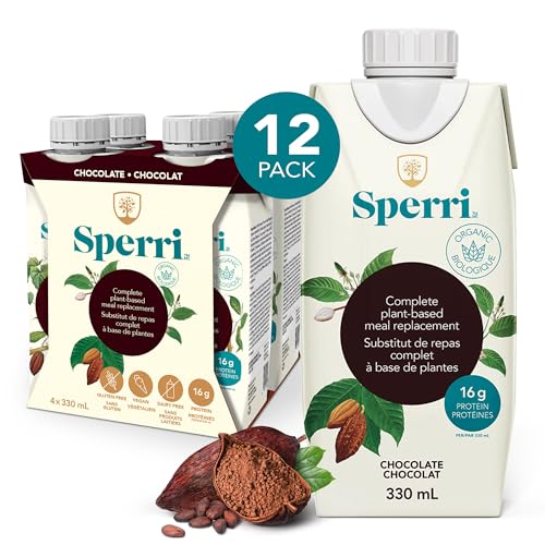 Sperri - Kompletter pflanzlicher Mahlzeitersatz & Proteinshake - Schokolade, 330 ml Flasche (12 Stück) - trinkfertig - Milchfrei, glutenfrei, frei von üblichen Allergenen von Sperri