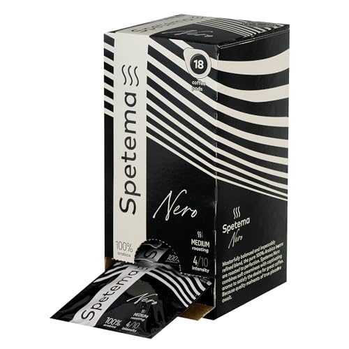 Spetema Pads ESPRESSO NERO, Intensität 4/10, Mittlere Röstung, 100% Arabica, 18 E.S.E Kaffeepads für Pad-Maschinen, (1 Box x 18 Pads) von Spetema