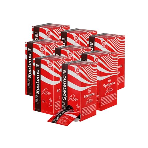 Spetema Pads ESPRESSO ROSSO, Intensität 6/10, Mittlere Röstung, 20% Arabica & 80% Robusta, 144 E.S.E Kaffeepads für Pad-Maschinen, (8 Boxen x 18 Pads) von Spetema