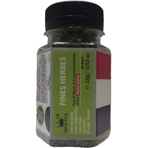 Fines Herbes Spice King Französische Mischung aus 4 Kräutern – Kerbel, Schnittlauch, Petersilie, Estragon, 15 g von Spice King