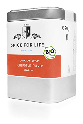 Chipotle Pulver - Bio - geräuchertes Chili Pulver - Mexican Style - 90 g - Dose von toauo