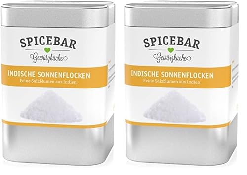 Spicebar Indische Sonnenflocken, Feine Salzblumen aus Indien, Gourmet-Salz (1 x 60g) (Packung mit 2) von Spicebar Gewürzküche