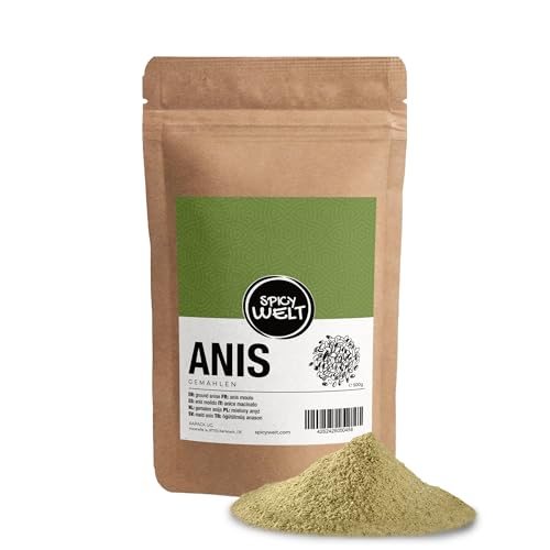 Spicy Welt Anis Gemahlen (250g) – Fein Gemahlenes Anispulver in Premium-Qualität für Backen, Tee, Desserts & Gewürzmischungen | Süß-aromatischer Geschmack | 100% Naturrein, Ohne Zusätze von Spicy Welt