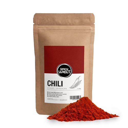 Spicy Welt Chili Gemahlen (500g) – Fein Gemahlenes Chilipulver in Premium-Qualität für Saucen, Suppen, Eintöpfe & Marinaden | Angenehm Scharf & Aromatisch | 100% Naturrein, Ohne Zusätze von Spicy Welt