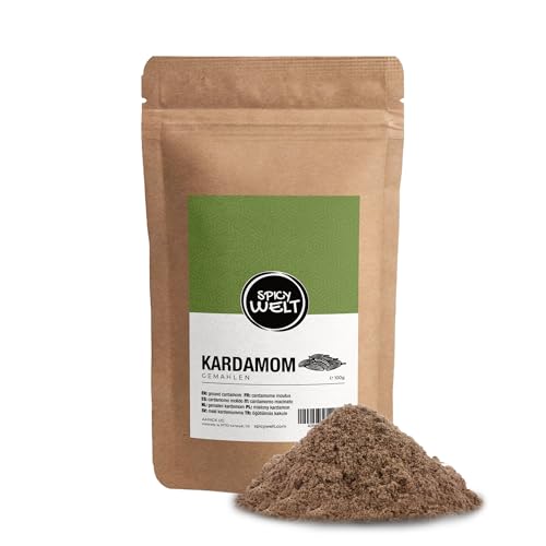 Spicy Welt Kardamom Pulver (100g) – Fein Gemahlenes Kardamompulver in Premium-Qualität für Backen, Kochen & Getränke | Intensiv-Aromatischer Geschmack | 100% Naturrein, Ohne Zusätze von Spicy Welt