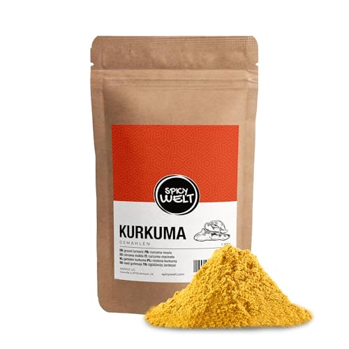 Spicy Welt Kurkuma Gemahlen (500g) – Fein Gemahlenes Kurkumapulver in Premium-Qualität für Curry, Smoothies & Goldene Milch | Würzig & Aromatisch | 100% Naturrein, Ohne Zusätze von Spicy Welt