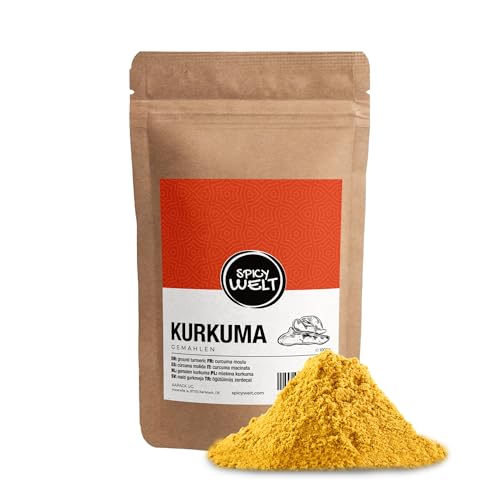 Spicy Welt Kurkuma Gemahlen (1kg) – Fein Gemahlenes Kurkumapulver in Premium-Qualität für Curry, Smoothies & Goldene Milch | Würzig & Aromatisch | 100% Naturrein, Ohne Zusätze von Spicy Welt