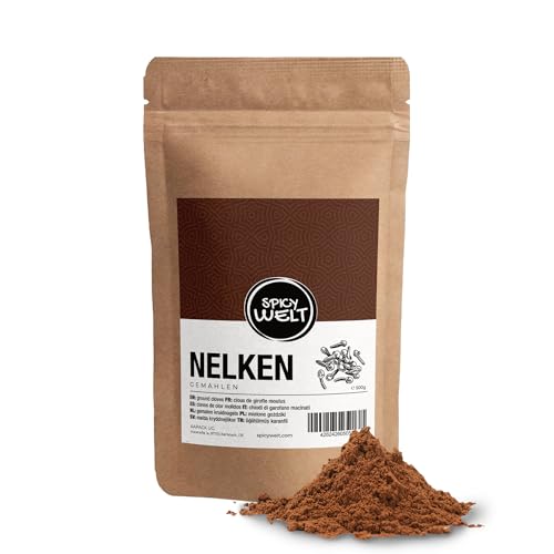 Spicy Welt Nelken Pulver (500g) – Fein Gemahlenes Nelkenpulver in Premium-Qualität für Backen, Kochen & Tees | Intensiv Würzig & Vielseitig | 100% Naturrein, Ohne Zusätze von Spicy Welt