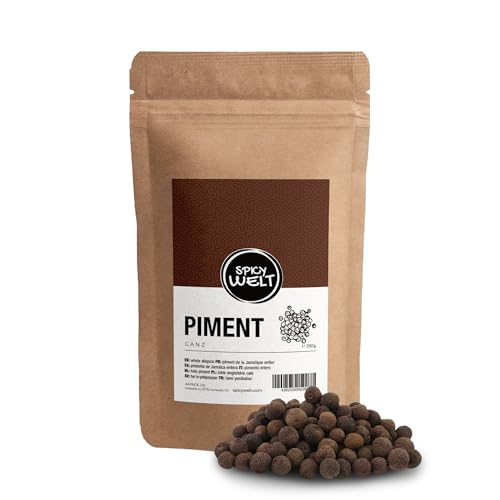 Spicy Welt Piment Ganz (250g) – Ganze Pimentkörner (Allspice) in Premium-Qualität für Suppen, Saucen, Fleischgerichte & Backwaren | 100% Naturrein, Ohne Zusätze von Spicy Welt