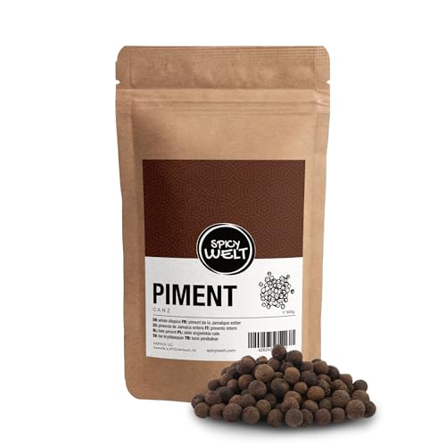 Spicy Welt Piment Ganz (500g) – Ganze Pimentkörner (Allspice) in Premium-Qualität für Suppen, Saucen, Fleischgerichte & Backwaren | 100% Naturrein, Ohne Zusätze von Spicy Welt