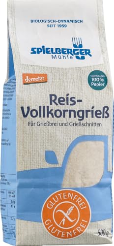 Reis-Vollkorngrieß, glutenfrei, demeter 12 x 500 gr von Spielberger