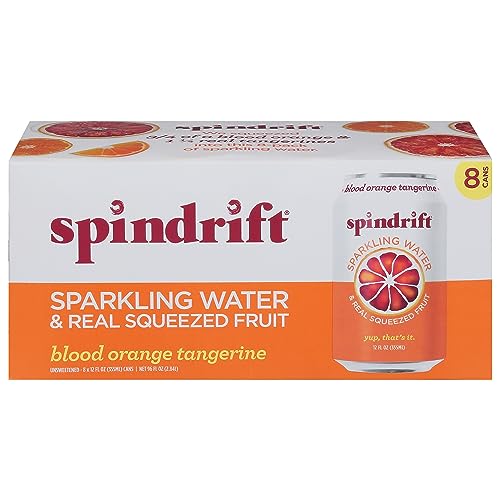 SPINDRIFT Blood Orange Tangerine Sprudelwasser, 8 Stück, 30 ml von Spindrift