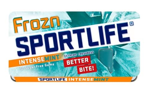 Sportlife Kaugummi aus intensiver Minze 18 g pro Packung, Karton 48 Packungen von Sportlife