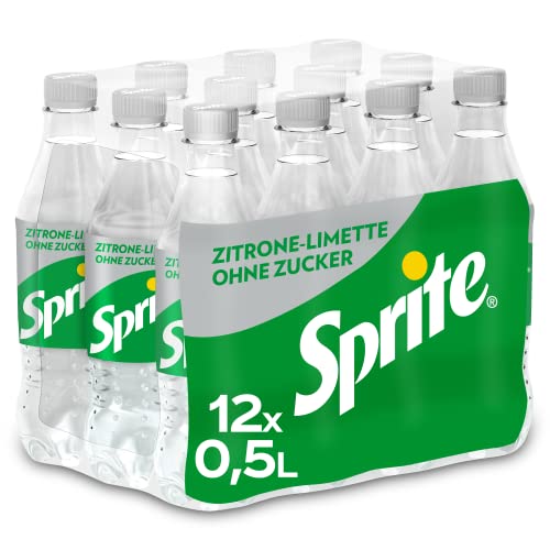 Sprite Zero / Maximale Erfrischung mit Limetten und Zitronen Geschmack ohne Zucker und ohne Kalorien in praktischen Flaschen / 12 x 500 ml Einweg Flasche von Sprite