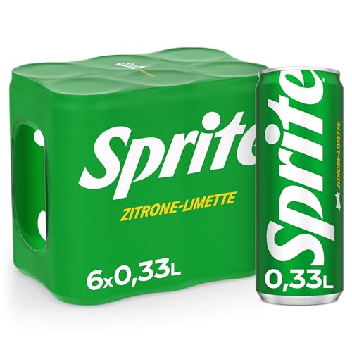 Sprite - spritziges Erfrischungsgetränk mit fruchtigem Geschmack aus Limetten und Zitronen - erfrischender Softdrink in Einweg Dosen (6 x 330 ml) von Sprite