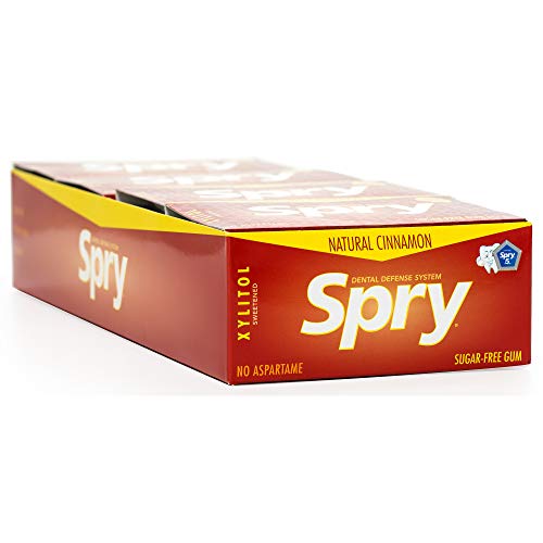 Spry Fresh Natural Xylitol Kaugummi – Zahnpflege Kaugummi ohne Aspartam, Zuckerfrei, Non-GMO, Glutenfrei (Zimt, 10 Stück – 20 Packung) von Spry