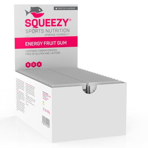 Squeezy Energy Fruit Gums (20 x 100g) | Leckere Kohlenhydrat Fruchtgummis auf Maltodextrin Basis + Kalium & Natrium | Vollwertige Alternative zu Energy Gels & Drinks von Squeezy