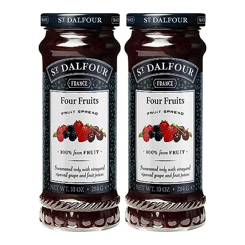 St Dalfour Four Fruits French Fruit Spread (283.5 g) - 100% aus Früchten - ohne synthetische Nitrate oder Nitrite - natürlich gesüßt - Fruchtpektin - 2 Stück von St. Dalfour