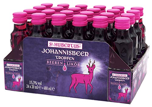 St.Hubertus-Tropfen Johannisbeer Likör (24 x 0.02 l) (Packung mit 6) von St. Hubertus