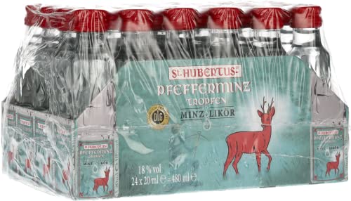 St.Hubertus-Tropfen Pfefferminz-Likör (24 x 0.02 l) (Packung mit 7) von St. Hubertus