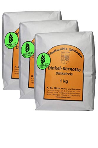 Dinkelreis / Dinkelkernotto 3er Pack insgesamt 3 Kilo - Stadtmühle Geisingen, die Dinkelmühle mit Tradition von Stadtmühle Geisingen