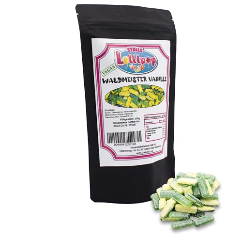 Bonbon Waldmeister Vanille Stäbchen - Süßigkeiten mit Waldmeister-Vanillegeschmack -250g Fruchtbonbons von Stalls Lollipop von Stalls Lollipop