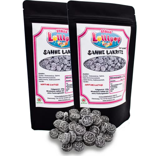 2 x 250g Sahne Lakritz-Das milde Lakritz Bonbon von Stalls Lollypop