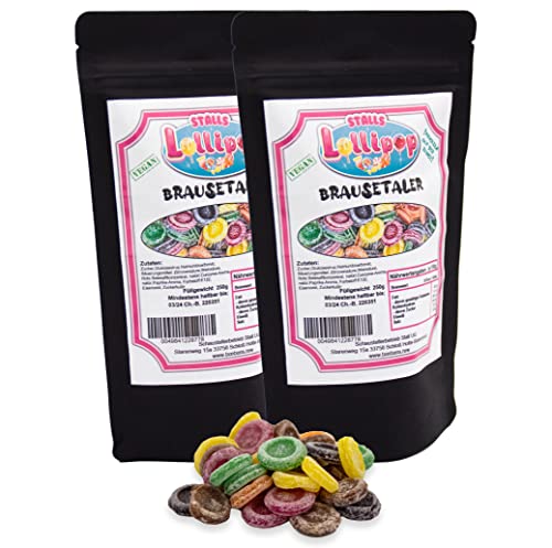 500g Bunte Brausetaler Bonbons - fruchtige Brausebonbons 2x 250g von Stalls Lollypop