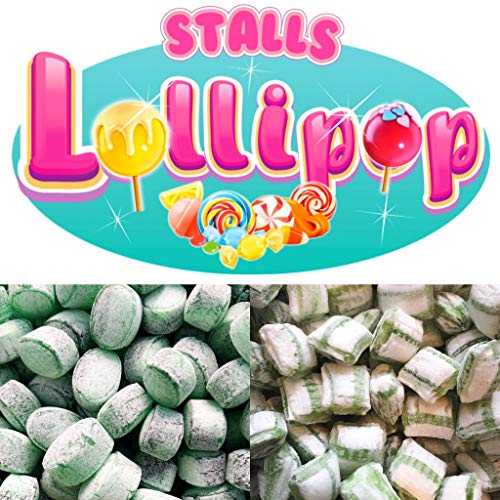 500g Leckere Kräuterbonbons 2x250g Waldmeister-Menthol und das pure Mentholbonbon von Stalls Lollypop