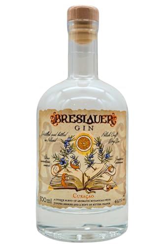 Breslauer Destillerie - Curacao Gin | 0,5L | Gin im Curacuao Stil aus Polen mit der Esenz aus Orangen | harmonische süße und bitter Noten von Stamperla