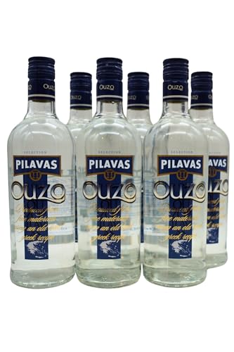 Ouzo Pilavas 6 x 0,7 Liter – Traditioneller griechischer Anisschnaps, doppelt destilliert, 40% Vol. – Perfekt für Feiern, Gastronomie oder als Geschenkset von Stamperla