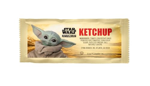 Disney Ketchup Folienbeutel – mit Grogu aus Star Wars The Mandalorian – perfekt für Gewürzstationen und Lunchboxen – 500 Stück, 9 g Portionen von Star Wars