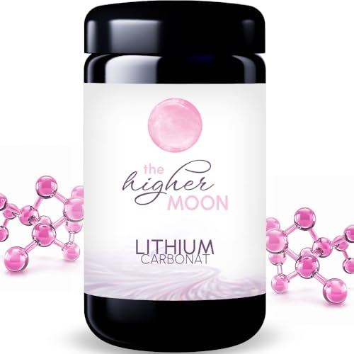 The higher MOON LithiumCarbonat 250g im Violettglas | Pharmaqualität | mindestens 99% rein | frei von Schwermetallen | Laborgeprüft und abgefüllt in Deutschland von StarRider Elements