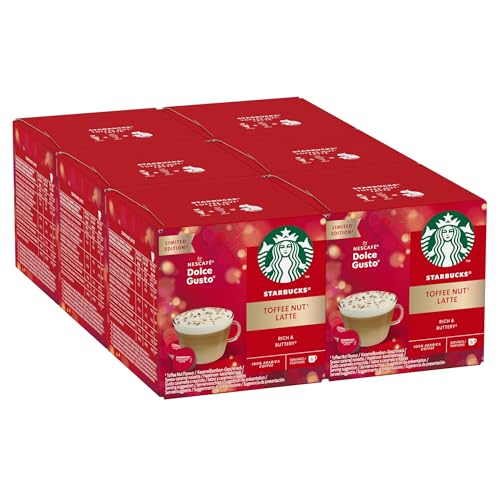 STARBUCKS Toffee Nut Latte by Nescafé Dolce Gusto, Mittlere Röstung, Kaffeekapseln 6 x 12 (72 Kapseln) von Starbucks