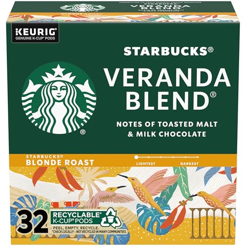 Starbucks Veranda Blend Blonde Roast Einzeltasse Kaffee für Keurig Brauer, 1 Box mit 32 Stück (insgesamt 32 K-Cup-Kapseln) von Starbucks