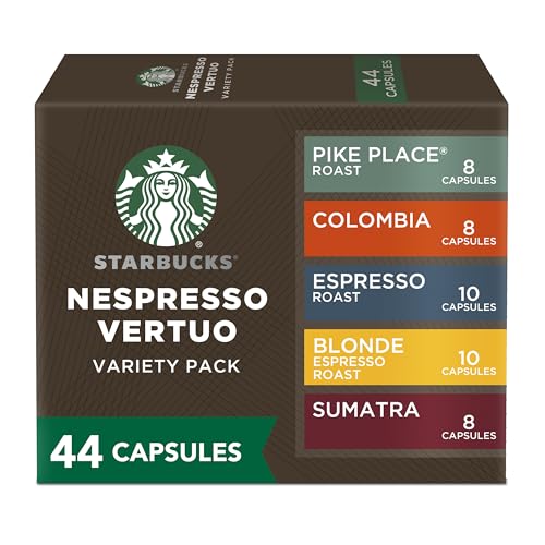 Starbucks by Nespresso Favorite Variety Pack Kaffee & Espresso (44 Stück Einzelportionskapseln, kompatibel mit Nespresso Vertuo Line System) von Starbucks