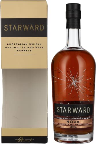 Starward | Nova | Single Malt Whisky | 700 ml | 41% Vol. | In ehemaligen Rotweinfässern gereift | Blance von komplexen Noten & feiner Würze | Geschmack von Beerenfrüchten, Vanille & Karamel von Starward