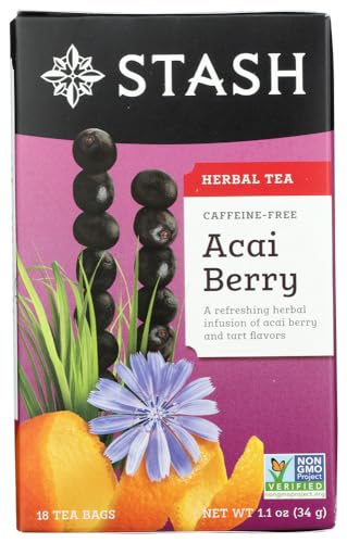 Stash Tea Company, Premium Acai Berry Kräutertee, Caffeine Free, 18 Teebeutel, 1,1 Unzen (34 g) von Stash Tea