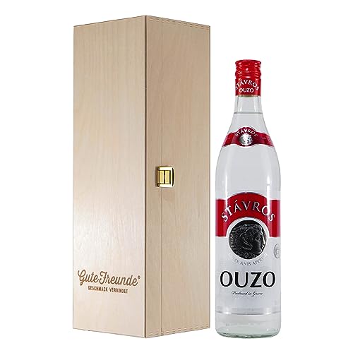 Stávros Ouzo - Anis mit Geschenk-Holzkiste von Stávros