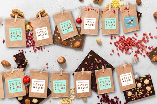 Adventskalender "Wichtelschleckerei" Schokoladen Kalender mit 24 unterschiedlichen Sorten von Stay Natural