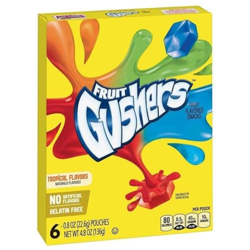 Fruit Gushers Tropical 136g | Fruchtgummi mit Tropicgeschmack inkl. Steam-Time ThankYou von Steam-Time