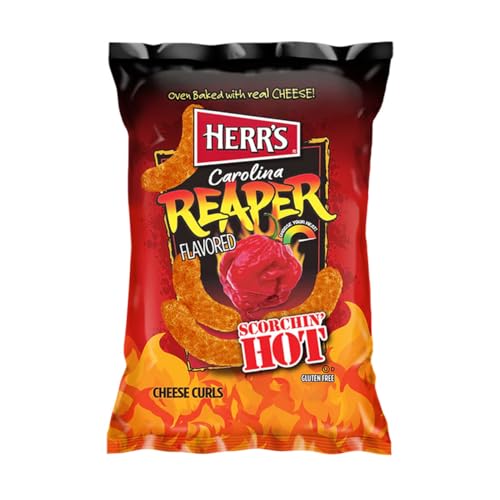 Herr´s Carolina Reaper Cheese Curls Flips Chips 183,4g inkl. Steam-Time ThankYou von Steam-Time