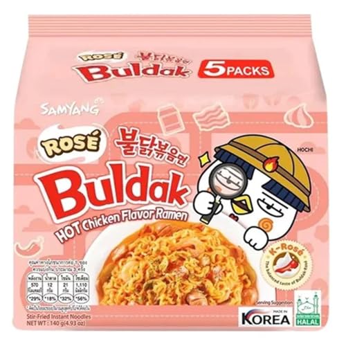 Samyang Buldak Hot Chicken Rose 5x 140g von Steam-Time