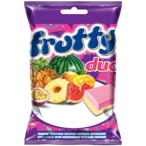 Tayas Damla Frutty Duo Watermelon & Tropical 200g | Fruchtgummifiguren mit Tropischen und Wassermelonen Geschmacksrichtungen inkl. Steam-Time ThankYou von Steam-Time