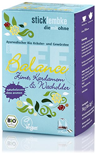 Ayurvedischer Bio Kräuter- und Gewürztee Balance - Zimt, Kardamom & Wacholder , 18 x 2 g , Bio von FOXCUP