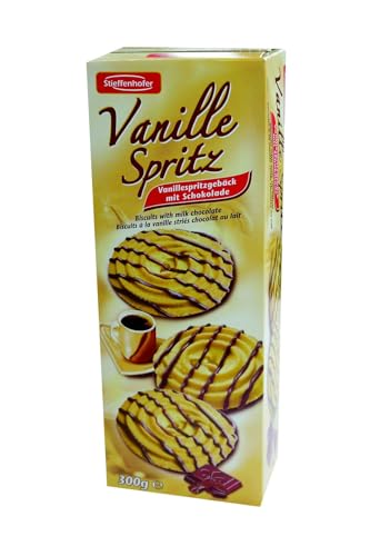 Vanille Spritz Spritzgebäck Vanille mit Schokolade 300g (Packung mit 6) von Stieffenhofer