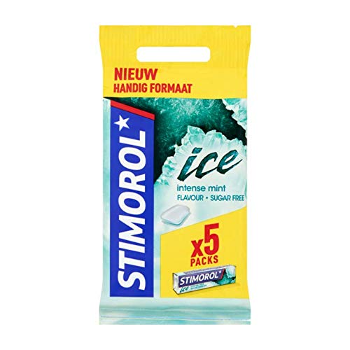 Intensive Minze Kaugummi | Stimorol | Ice Intense Mint Aroma Zuckerfrei 5 x 14g | Gesamtgewicht 70 Gramm von Stimorol