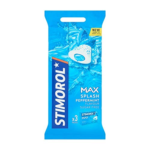 Stimorol | Max Splash Pfefferminze | 3 Packungen | Gesamtgewicht von 66gr / 2,33oz von Stimorol