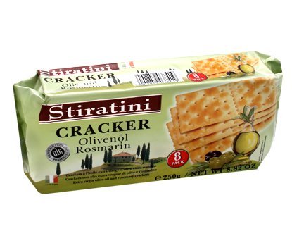 Stiratini Cracker mit Olivenöl und Rosmarin, 12er Pack (12 x 250 g) von Stiratini